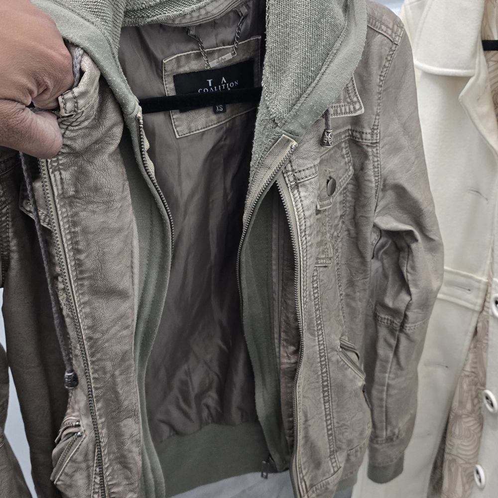TA Collection Textured Leather Jacket